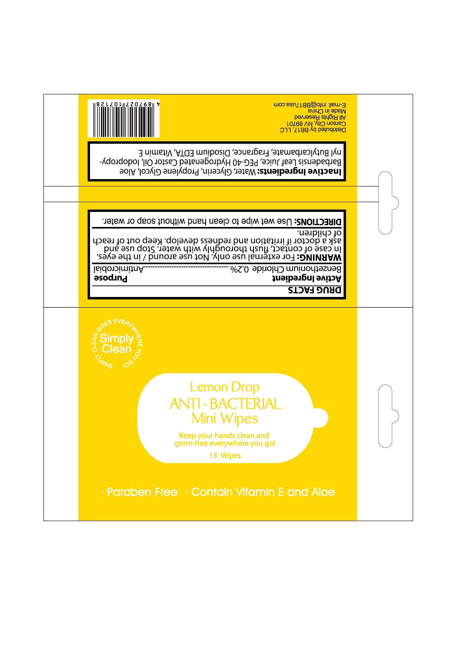 Antibacterial Mini Wipes